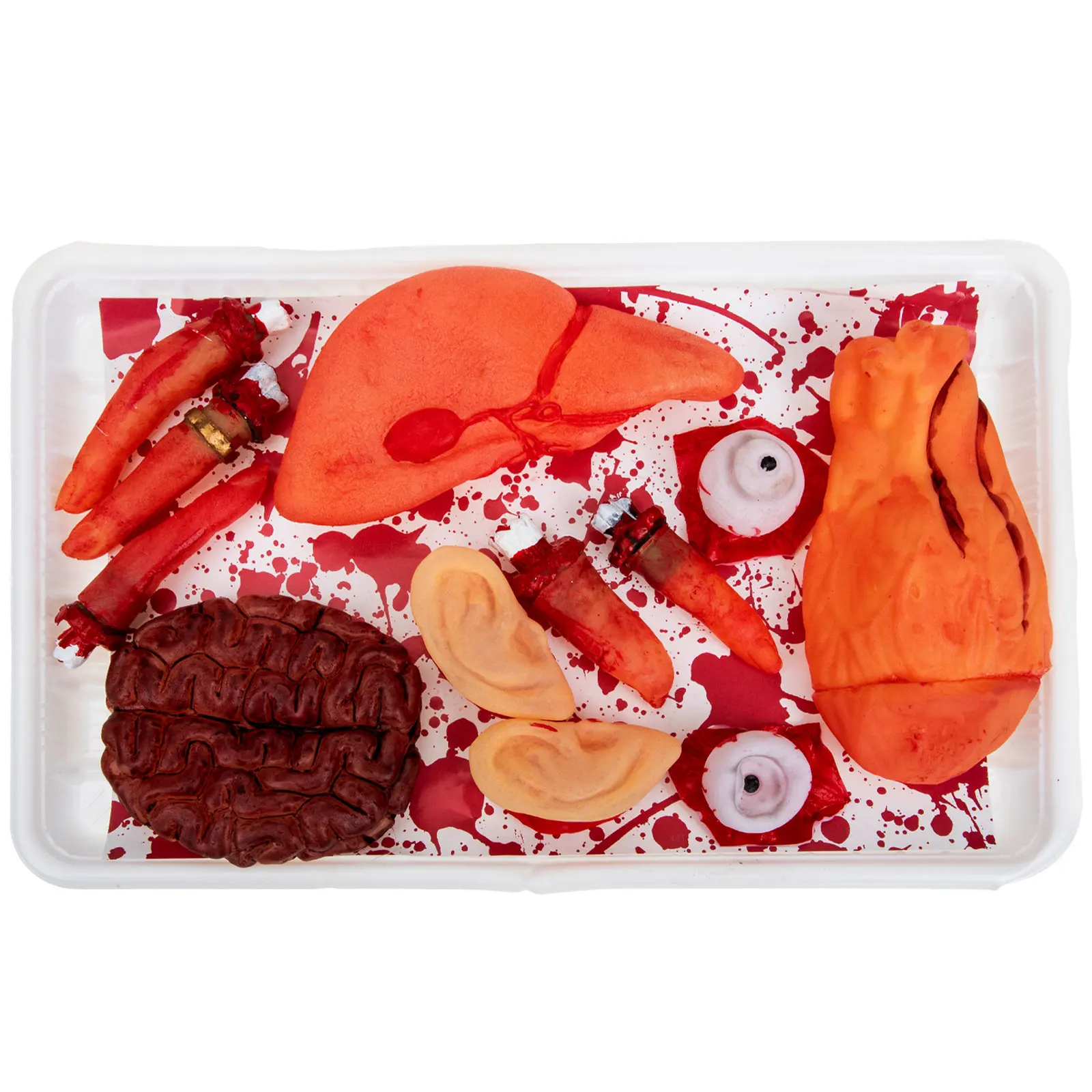 

1Set Halloween Broken Hand Plate Horror Simulation Human Body Parts Scary Bloody Organs Haunted House Decor Halloween Party