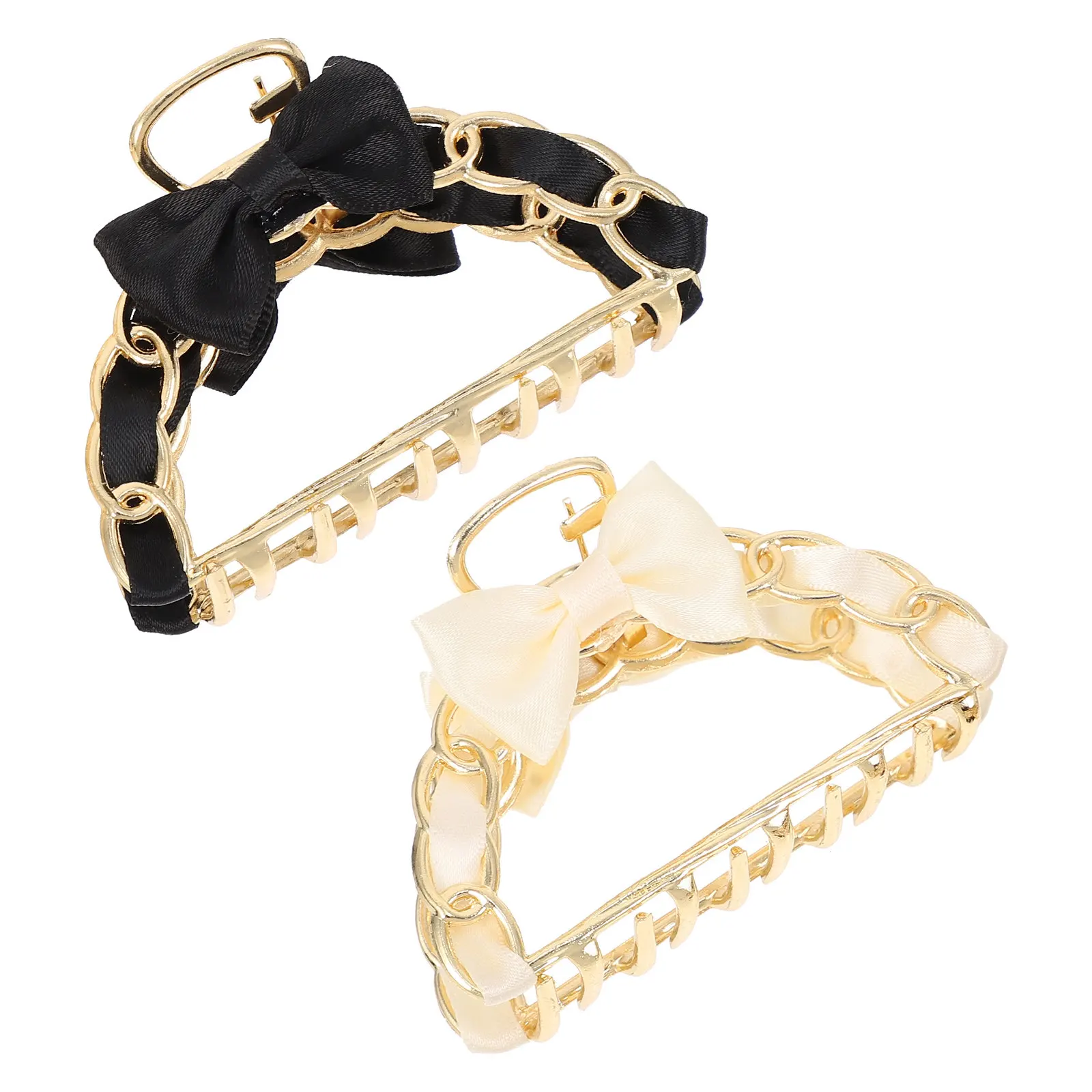 1Set Fashionable Bow Hair Clips Women Girls Exquisite Hair Claws Elegant Stylish Headdress for Daily Life Party Decoration