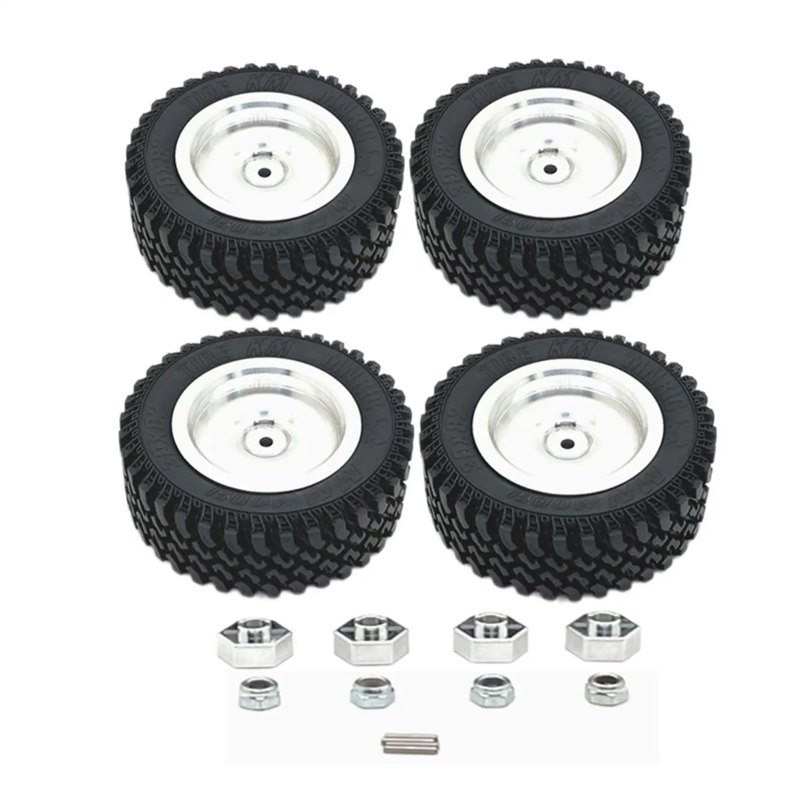 4x RC Wheels and Tires RC Crawler Car Tires Spare Parts Replacement RC Upgrade