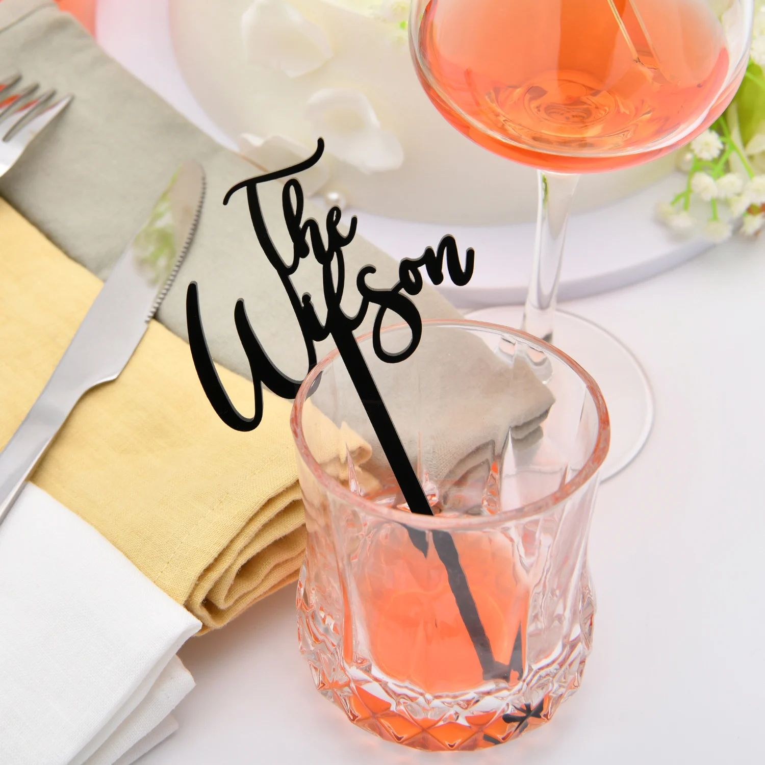 10/30/50pcs Personalized Drink Stirrers Cocktail Sticks Wedding Drink Tags Name Hand Lettered Calligraphy Stir Swizzle Sticks