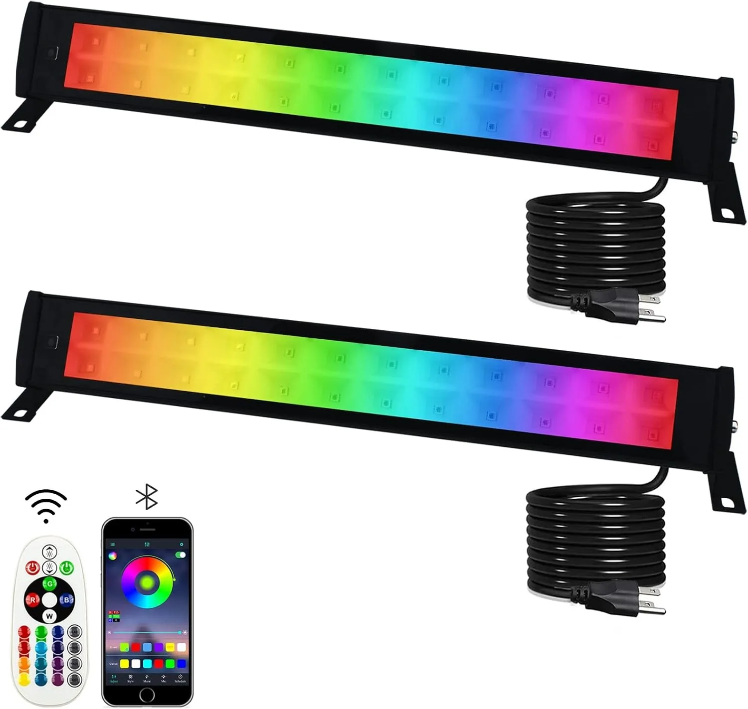 

Комплект из 2-х RGB-светильников для заливающего освещения стен мощностью 50 Вт, световая панель для сцены, RGB-световая панель для отелей, билбордов, зданий, коммерческих объектов, вечеринок, садов