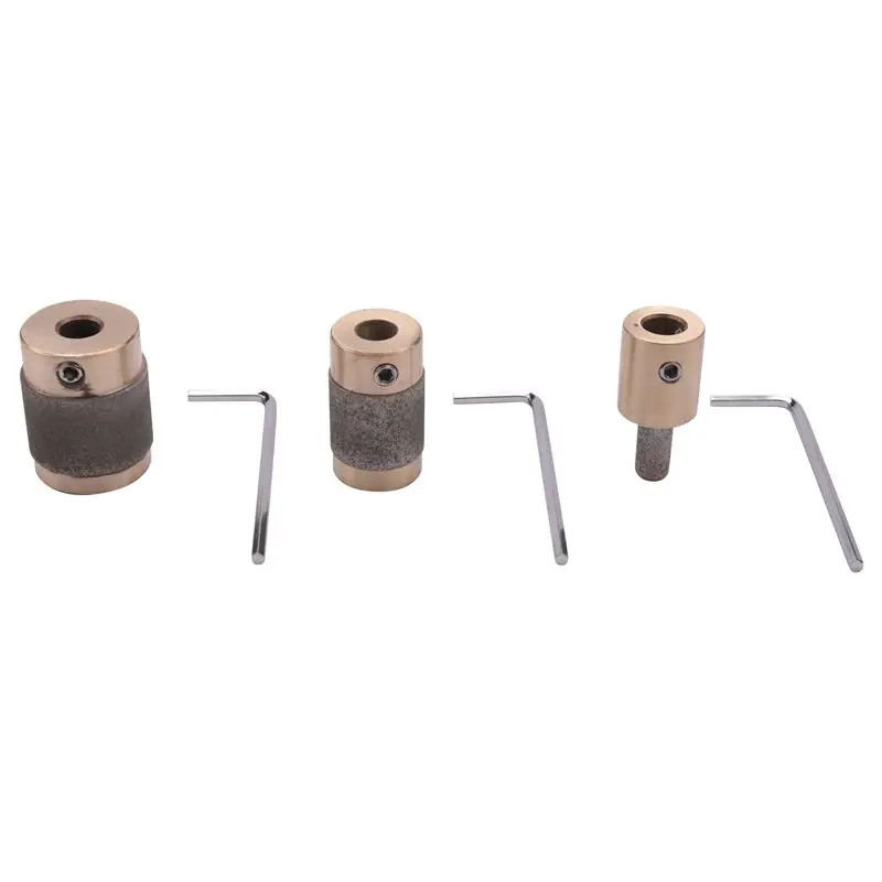 3Pcs Grinder Head 1 Inch 3/4 Inch 1/4 Inch Brass Core Standard Grit Stained Glass Grinder Bit Head For Glass Stone-AA26