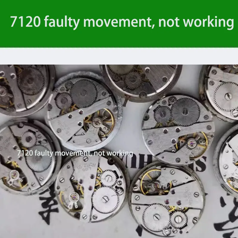 1 movimiento de reloj de mano con movimientos estándar, como 7120 no puede funcionar (usado para el desmontaje de piezas o la práctica para principiantes).