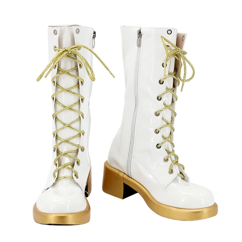 Nouveau chasseurs de démons KPop Cosplay Rumi Mira Zoey bottes en cuir PU blanc chant femmes Halloween carnaval fête