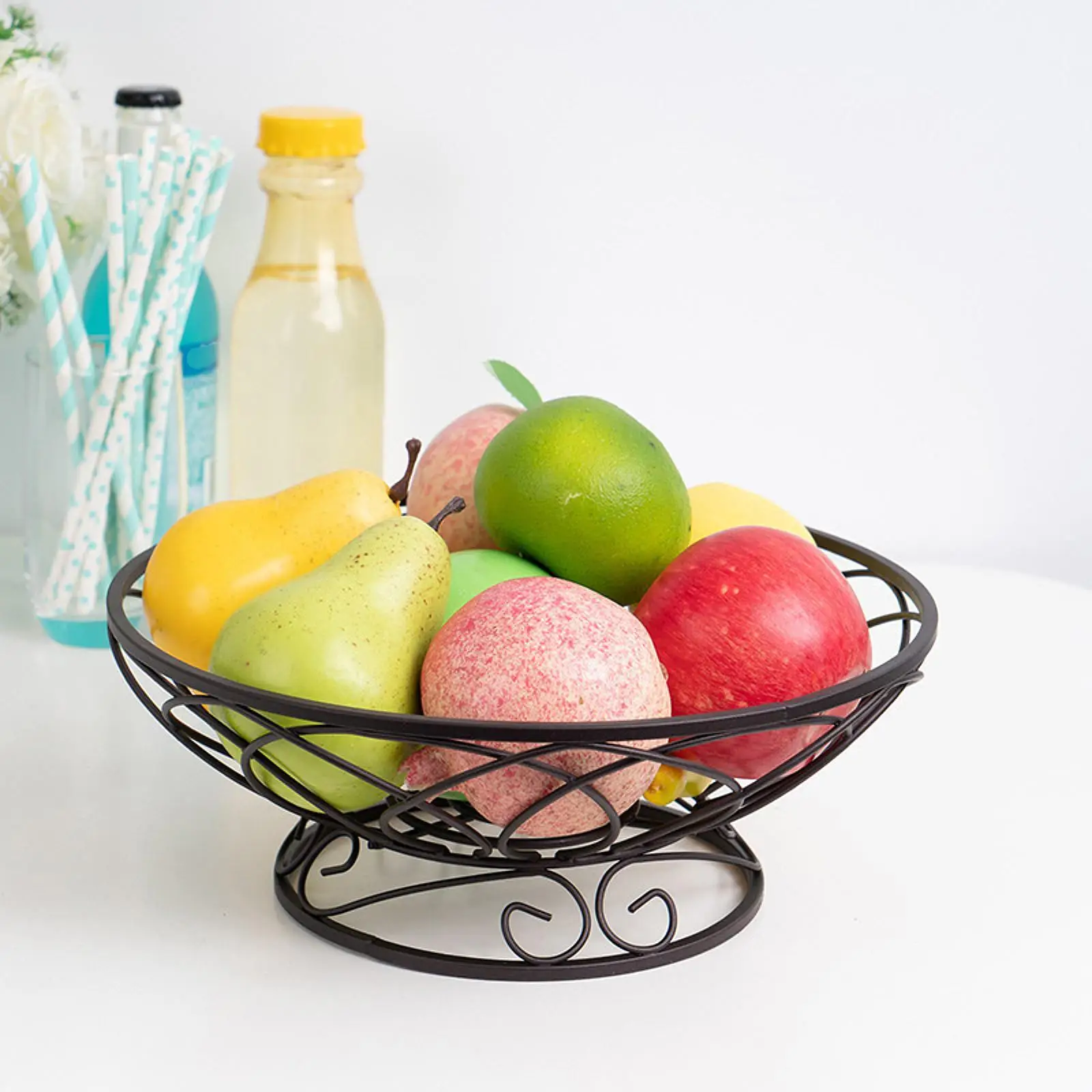 

Black Snack Organizer Save Space Decor Fruit Basket for Kitchen Dining Bar