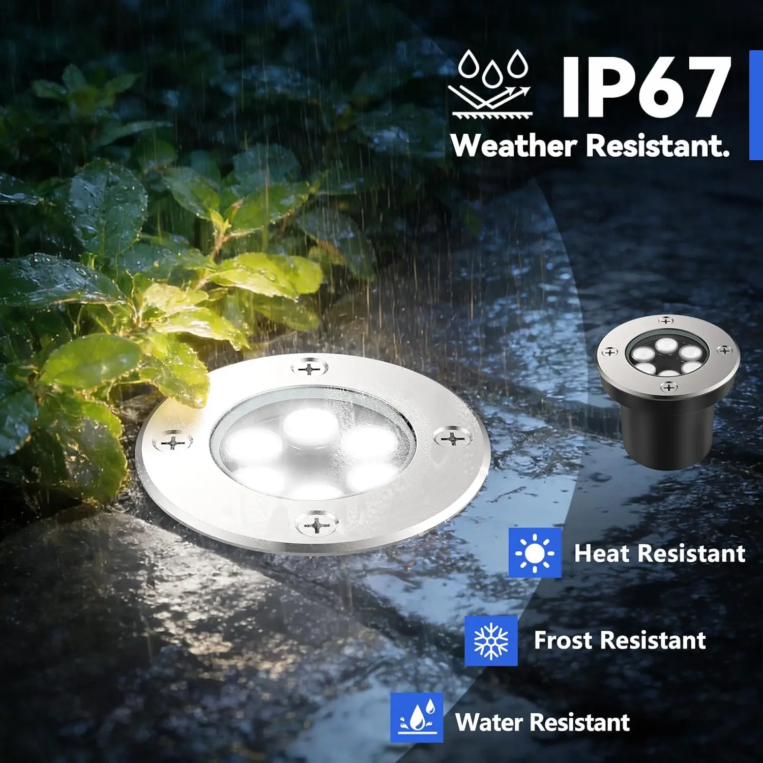 6W IP67 Waterproof In Ground Landscape Light Low Voltage Buried Design Outdoor Decor Lighting For Yard Patio Deck Garden Pathway