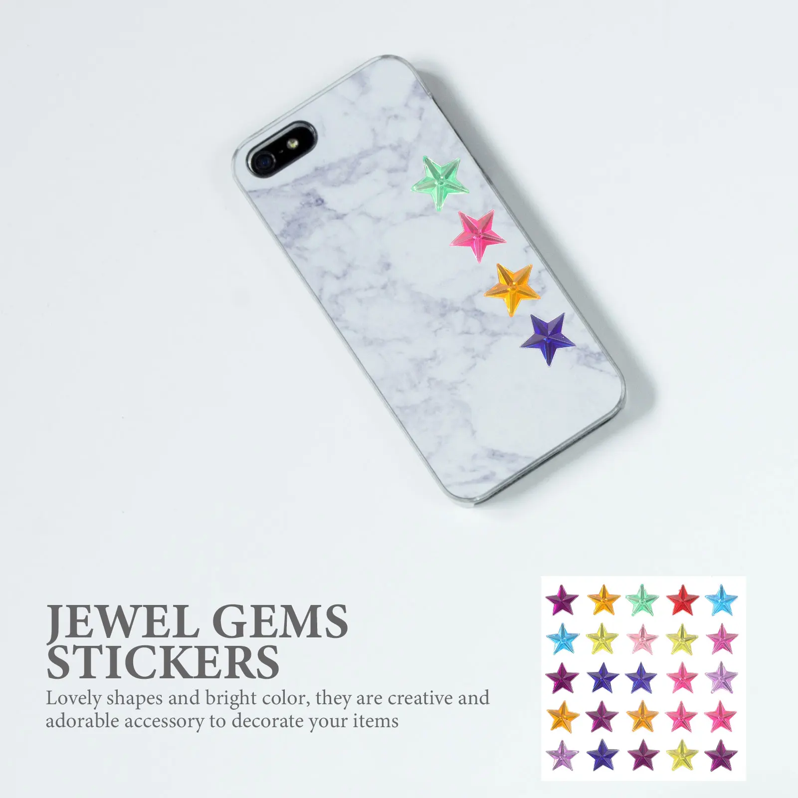 

10 Sheets Self-Adhesive Star Stickers Acrylic Gems DIY Decorative Accessories for Phone Case Projects Gems for Crafts