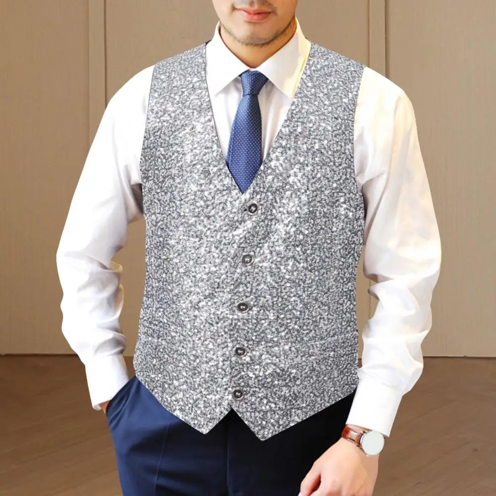 2025 Men Waistcoat Men's sequined vest, men's vest, performance costume, host performance costume Nightclubs Party Waistcoat