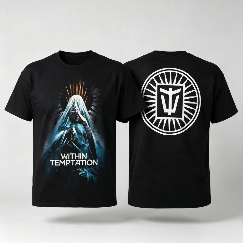 Within Temptation Band Graphic T-Shirt Metal Rock Music Short Sleeve Casual Streetwear Tee