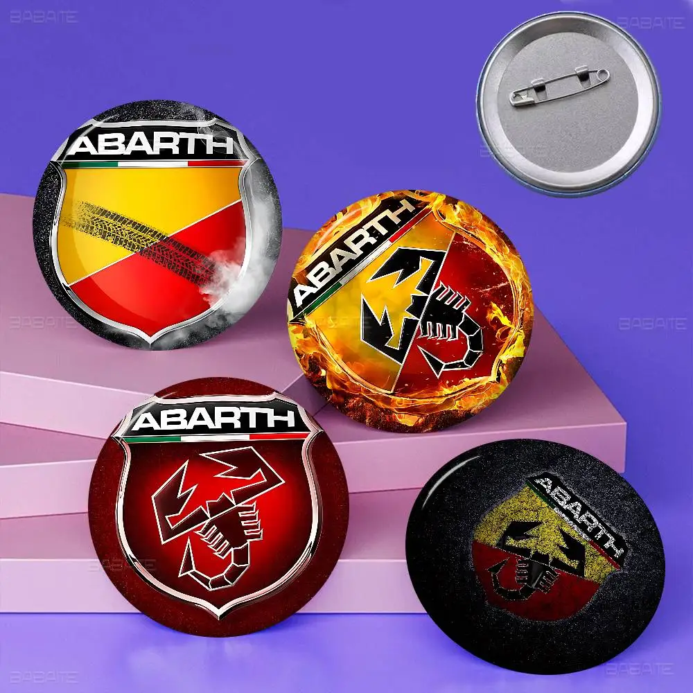 A-Abarth Creative Tinplate Soft Button Pins Animal Icon Brooch Lapel Backpack Badge Accessories Pin
