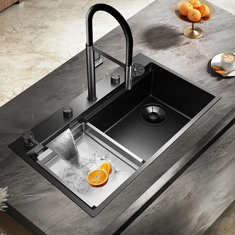 Kitchen Island Sink Nanometer 304 Stainless Steel 4mm Panel Handmade