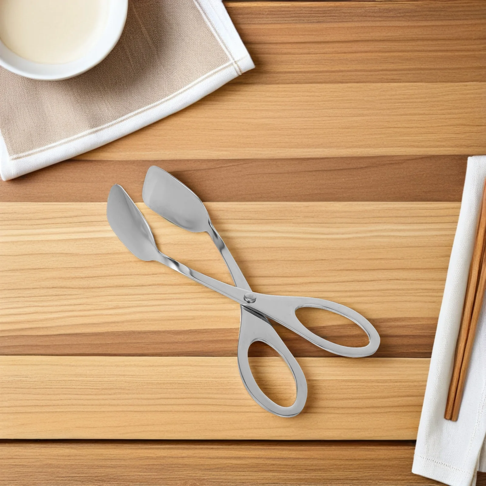 

Food Tongs Scissor Clamp Egg Pliers Multifunctional Stainless Steel Kitchen Tool Bread Steak Gripper Heat Resistant Wear