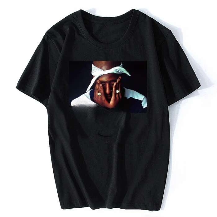 

Футболка мужская с коротким рукавом, хлопок, Повседневная модная тенниска в стиле хип-хоп, рэп-звезда, белый Тупак шаку, в стиле Харадзюку, на заказ, на лето
