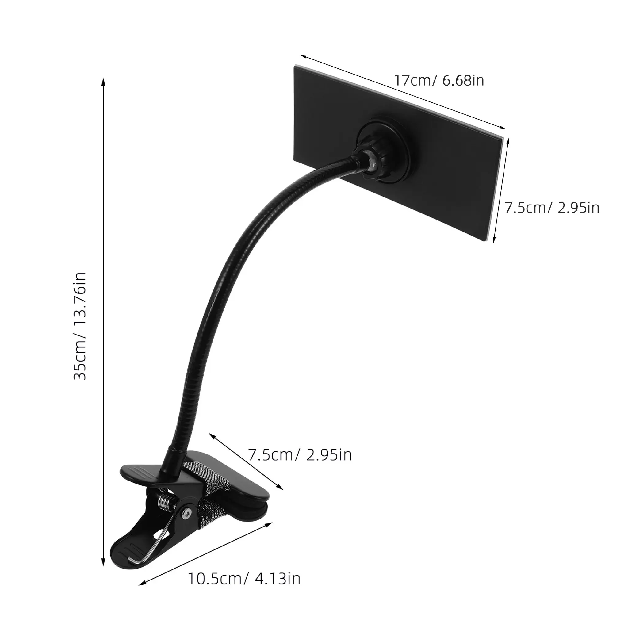 Clip on Security Mirror Black High Definition Square Convex Desk Monitor Mirror for Office Cubicle Rear View Monitor