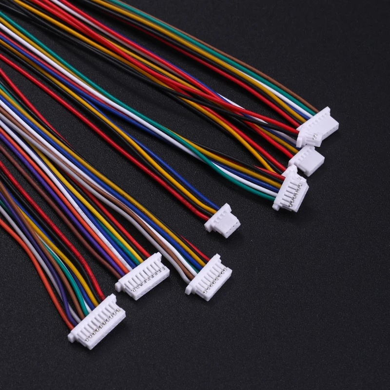 10 Stück JST SH 1,0mm Steckverbindungs-Set mit Buchsensteckern und Kabeln, 2-8-polig, 10CM 28AWG für Elektronik – Detail 1