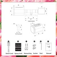 Password Swipe Card Intelligent Lock Tongtong APP Bluetooth Unlocking Anti-Theft Fingerprint Replacement Lock Cylinder-ABJU