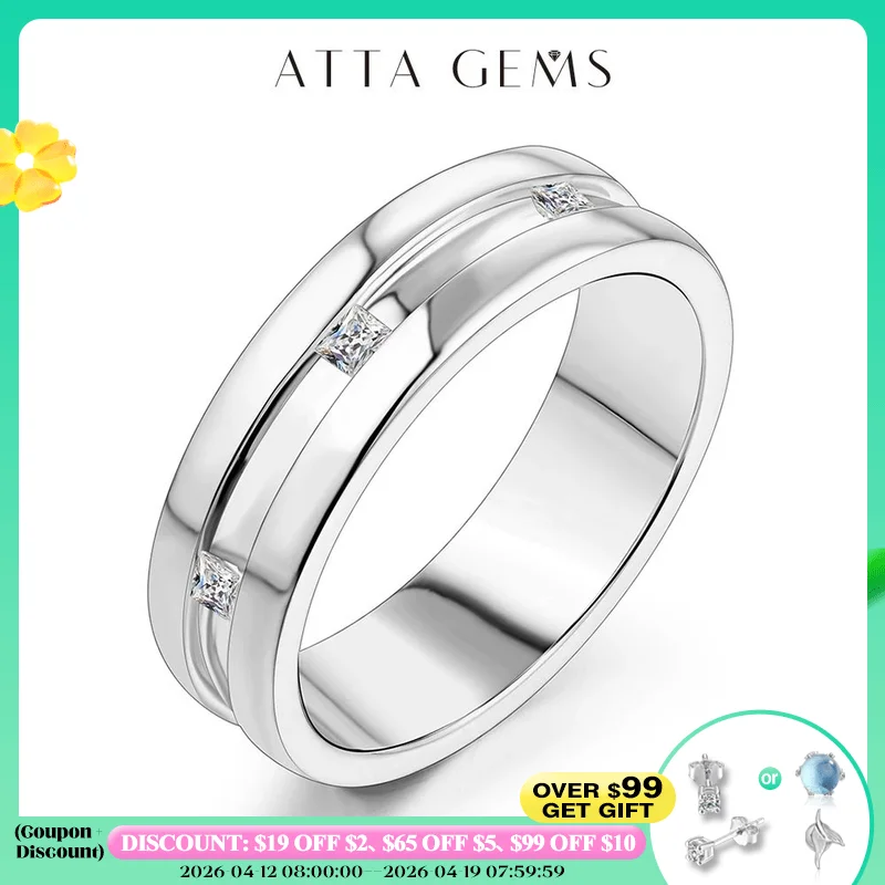 

Женское Обручальное кольцо с муассанитом, покрытое белым золотом 18 К