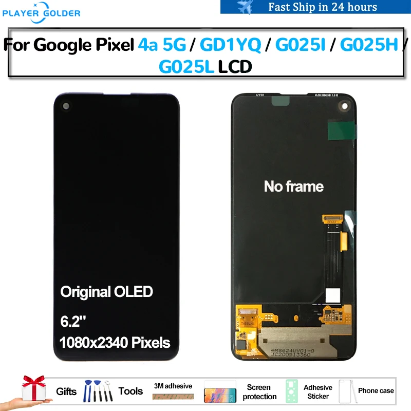 

Original OLED For Google Pixel 4a 5G GD1YQ G025I G025H G025L Pantalla lcd Display Touch Panel Screen Digitizer Assembly Repair