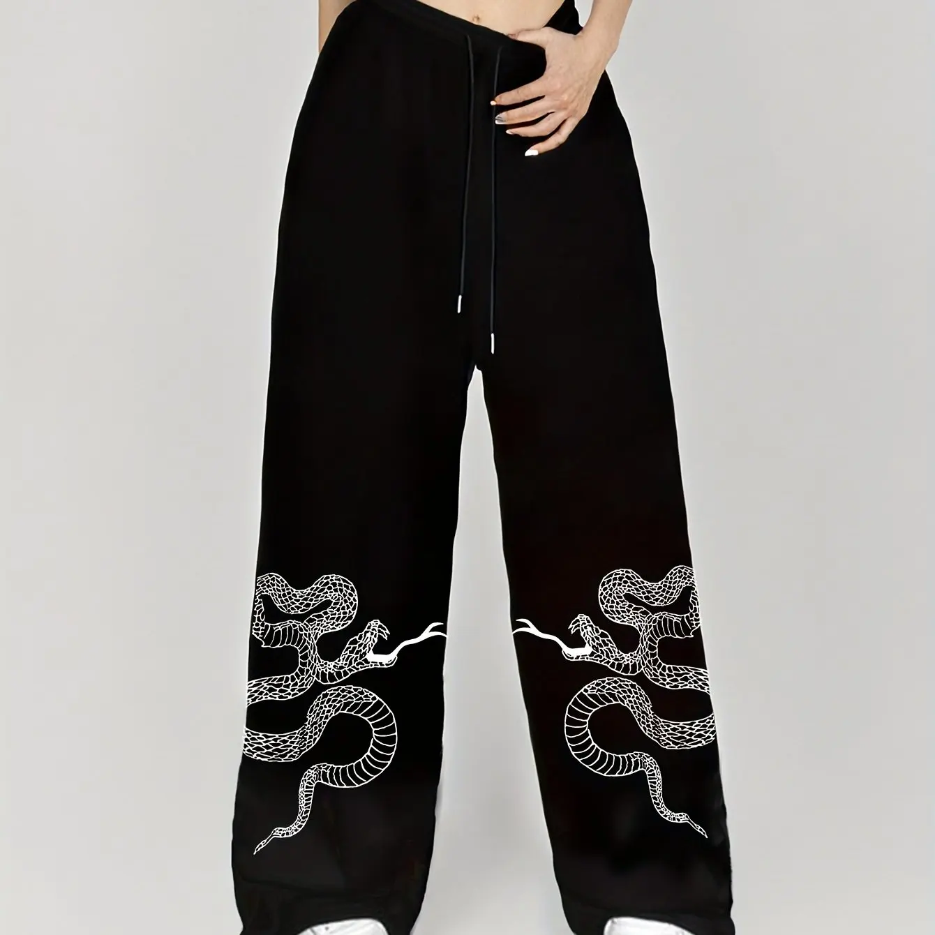

Новые брюки унисекс 2026 года с симметричным принтом «Двойная змея», широкие, в темном стиле Y2K, для уличной моды, спорта и отдыха