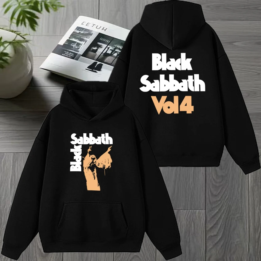 

Rock band Black Sabbath Ozzy Osbourne Vol 4 Album 70s hip hop print Hoodie Men women vintage Sweatshirt Unisex Fleece streetwear