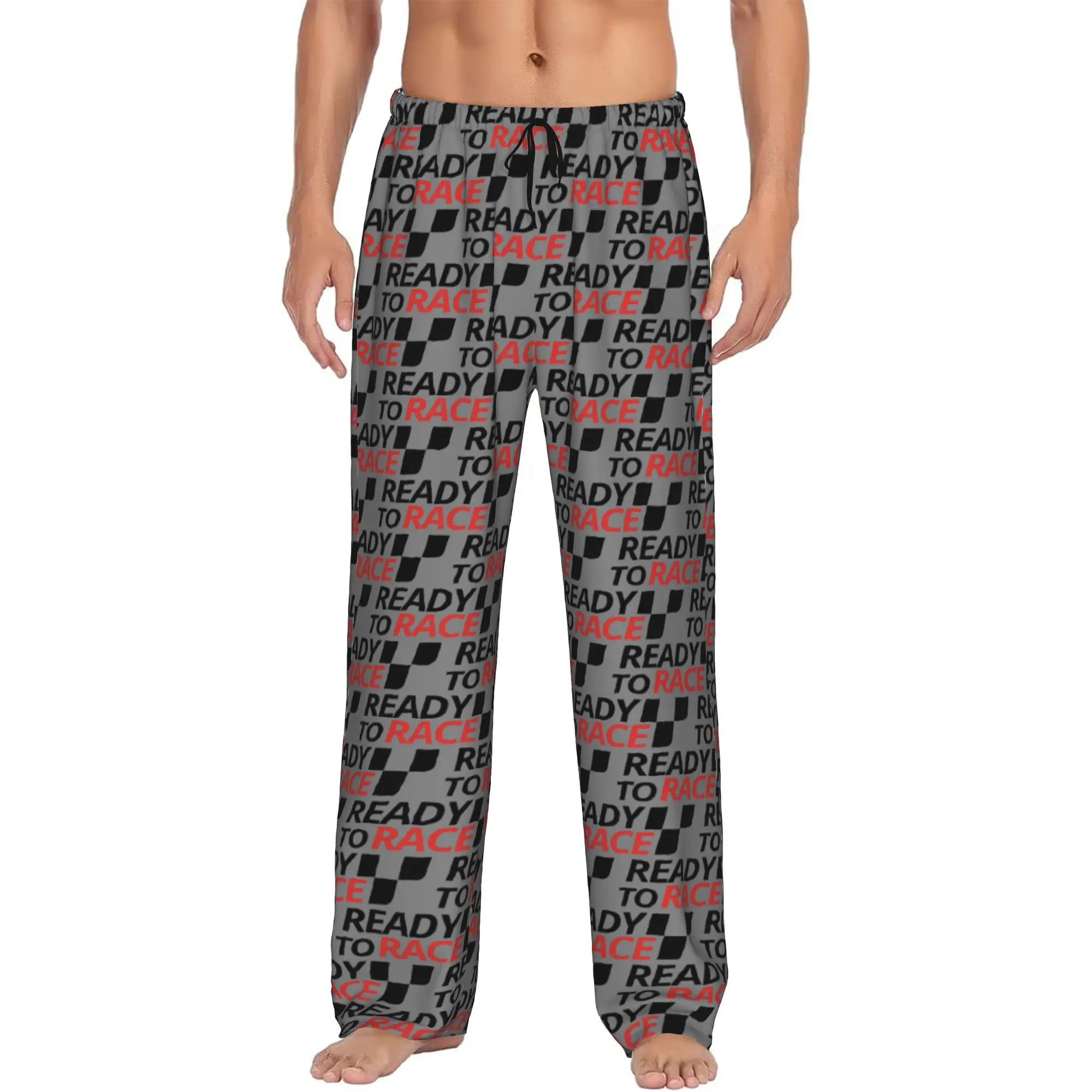 Custom Ready To Race Pajama Pants Sleepwear for Men Elastic Waistband Motorcross Sleep Lounge Bottoms with Pockets