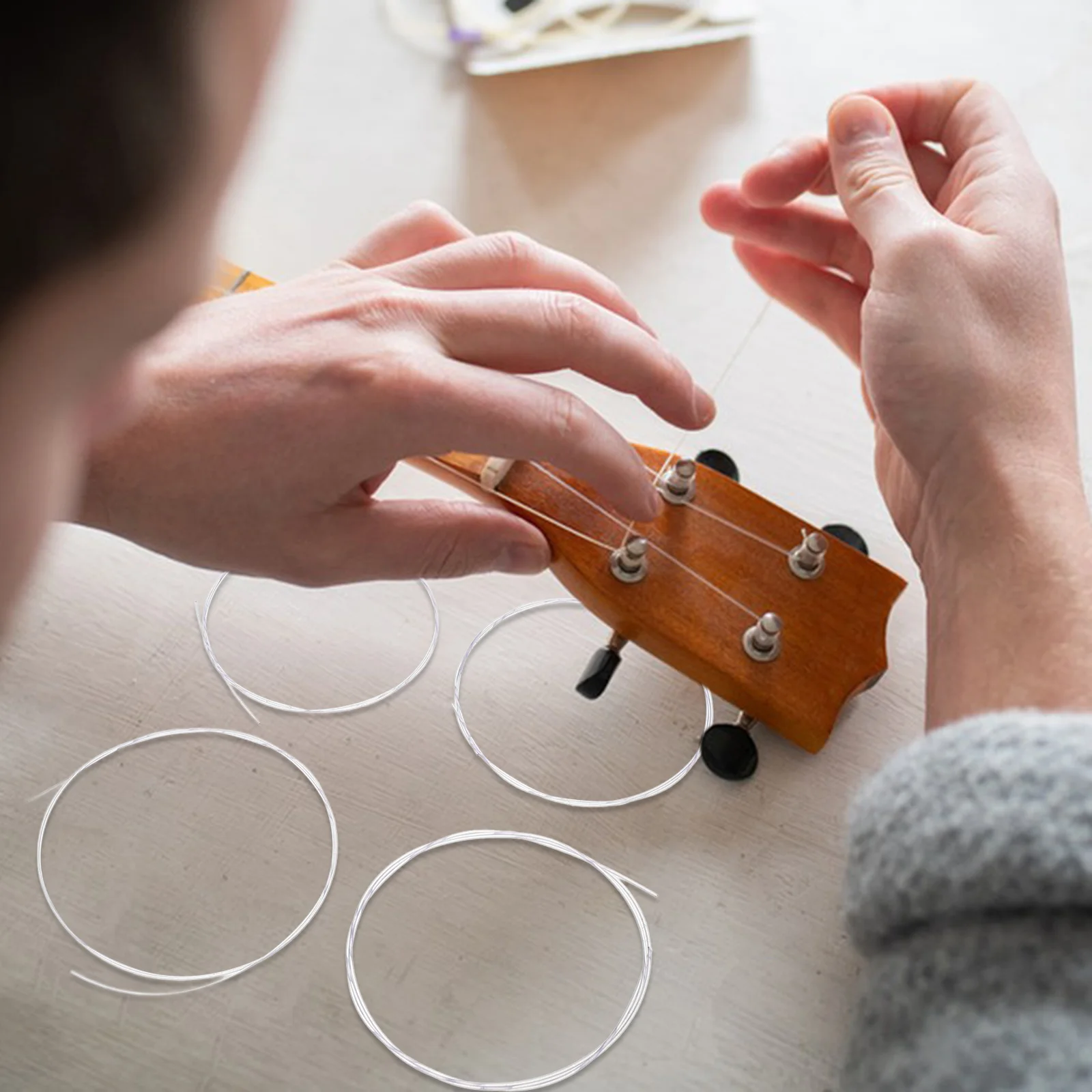 

1 Set Nylon Ukulele Strings Pack Replacement Durable Flexible Long Lasting Musical Instrument Accessories For Ukelele Guitar