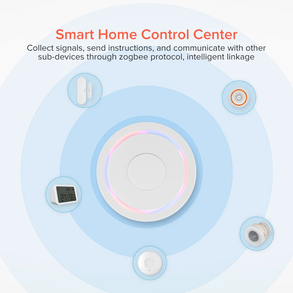 ZigBee 3.0 Gateway Hub HomeKit Smart Home Bridge ZigBee APP telecomando funziona con Apple Home Google Assistant Alexa DC5V