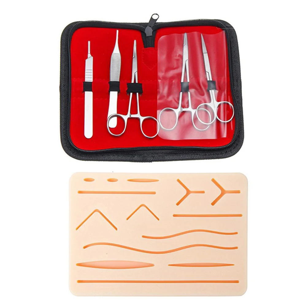 Skin Suture Module Reusable Simulation Wounds Suture Training Pads with Tools for Medical Suturing Practice