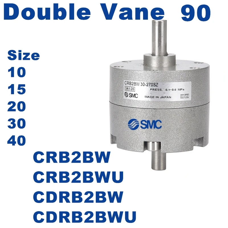 

CRB2 CRB2BW CRB2BWU CDRB2BW CDRB2BWU Bore 20 30 40 90DZ Double Vane Blade Vane Rotary Cylinder Swinging Pneumatic Actuator