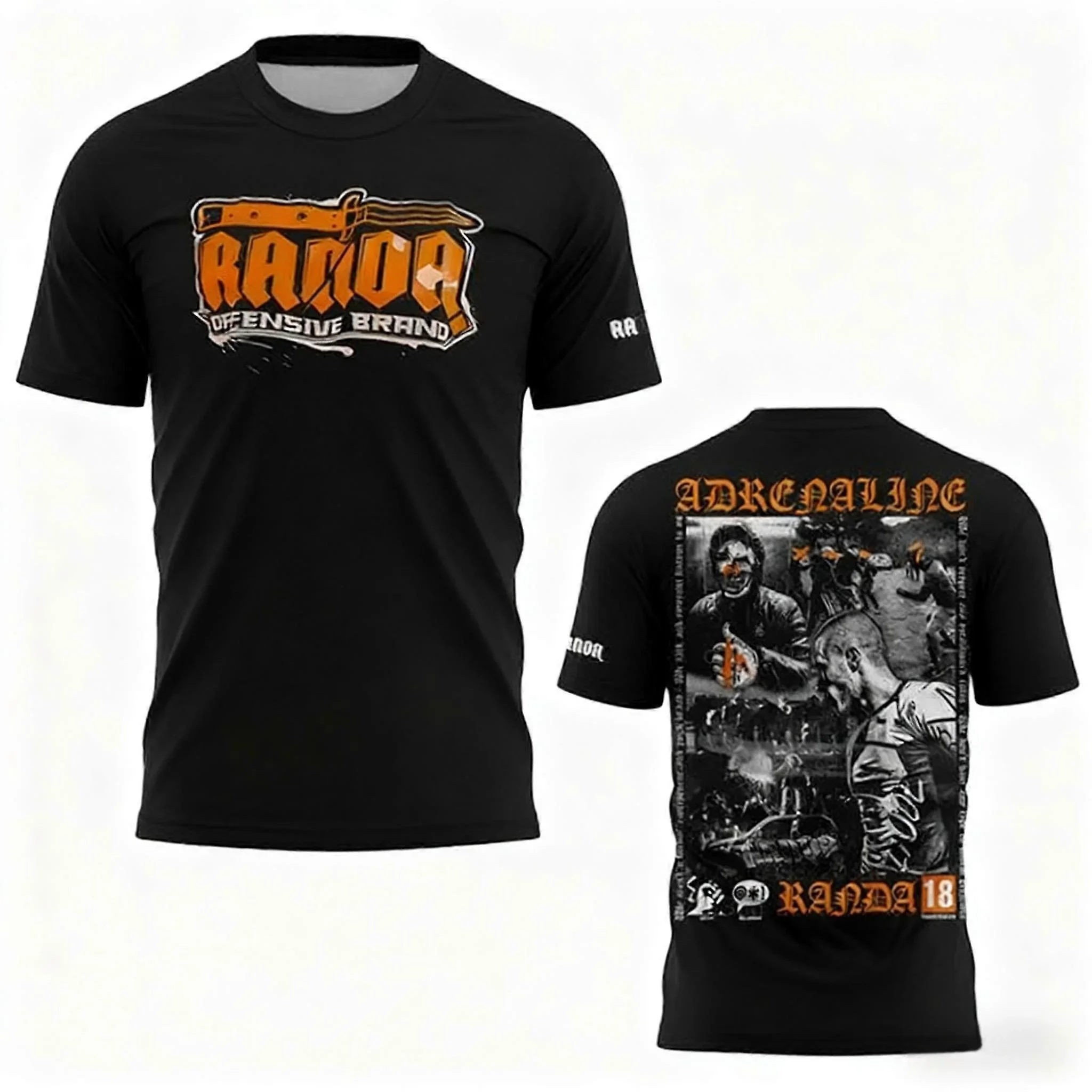 New 3D Print Boxing RANDA Breathable Sportwear Fightwear Outdoor Casual Round Neck Short Sleeve Man