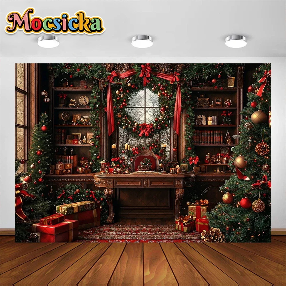 Mocsicka Photography Background Christmas Room Window Gift Holiday Decoration Adult Kids Portrait Photo Backdrops Sstudio Props