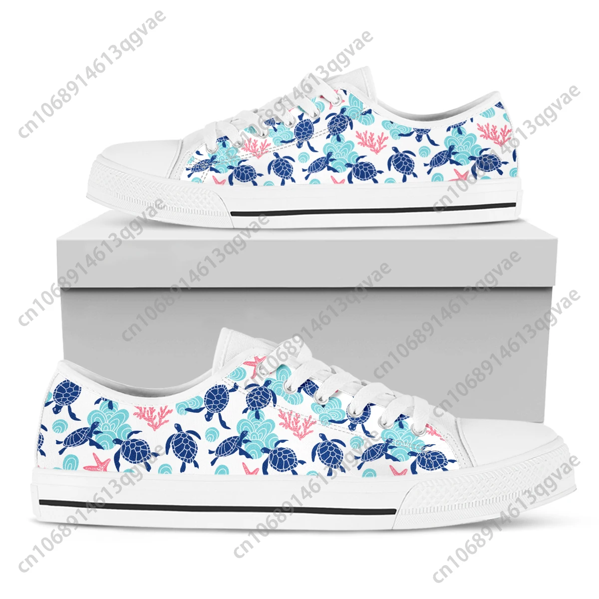 Cute Cartoon Turtle Low Top Sneakers Mens Womens Teenager High Quality Canvas Sneaker Couple Shoes Custom Personalized Shoe