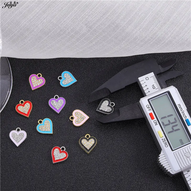 10 teile/los Kristall Emaille Sweet Heart Charm Anhänger für DIY handgemachte Ohrringe Schmuck machen Ergebnisse liefert Zubehör – Detail 8