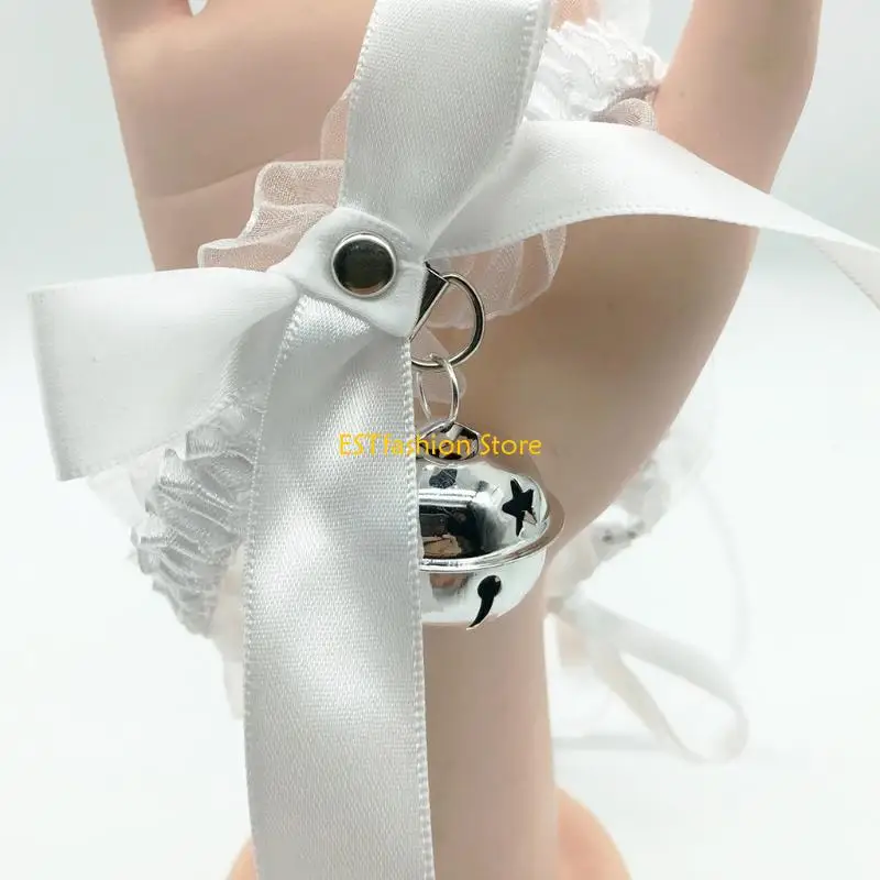 

Y5GC женское сексуальное кружевное колье с рюшами и бантом, ожерелье с колокольчиком, Harajuku, Лолита, аниме, ювелирные