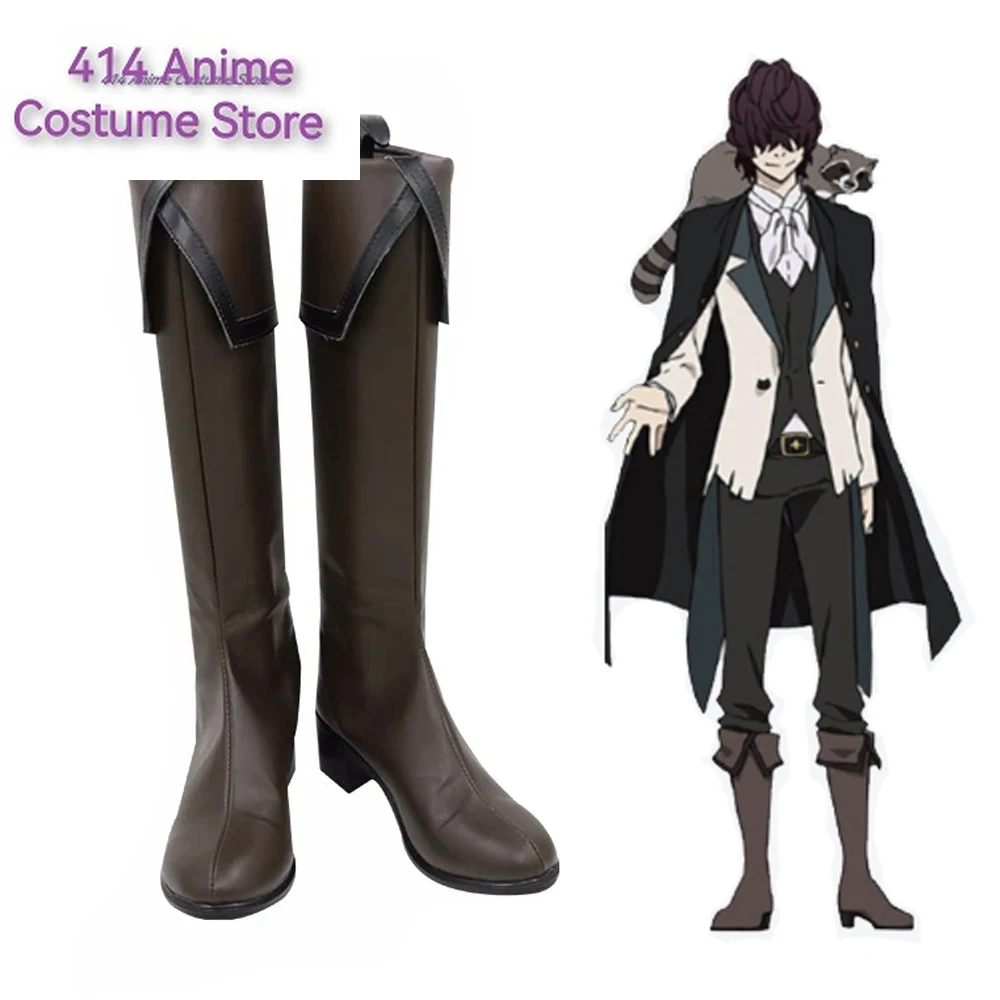 Anime Bungo Stray Dogs Cosplay Shoes Nakajima Atsushi Season 2 Edgar Allan Poe Costume Halloween PU Leather Boots Accessory