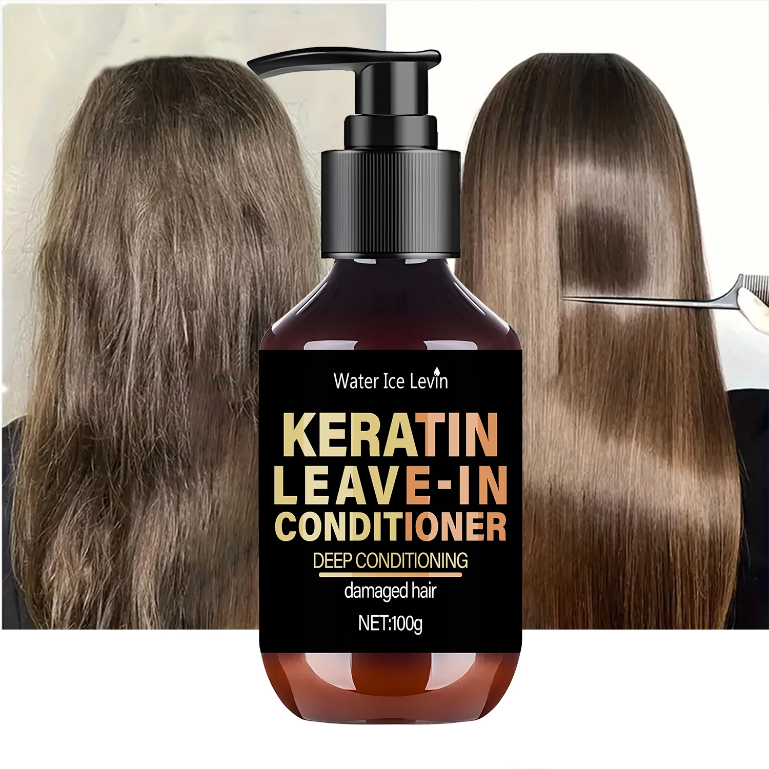 Acondicionador sin enjuague de queratina con biotina y colágeno: repara el cabello dañado para una hidratación profunda, suavidad y brillo, tratamiento del cabello.