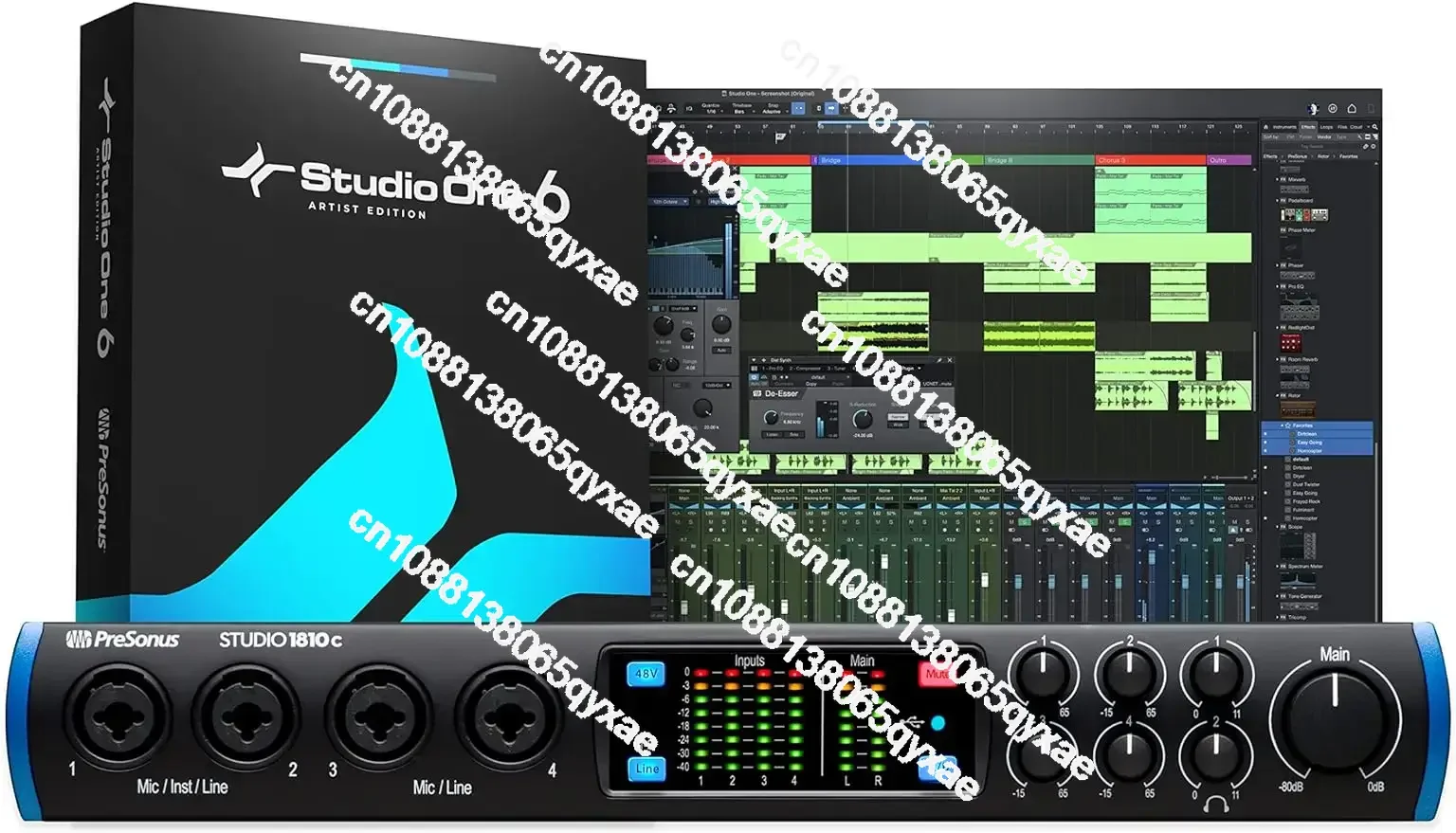 PreSonus Studio 1810c 18x8, 192 kHz, USB Audio Interface with Studio One Artist and Ableton Live Lite DAW Recording Software