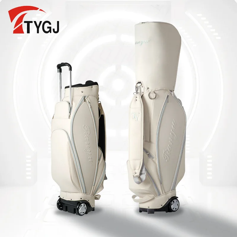 

Golf Bag with Wheels Waterproof Nylon Multi Compartments Large Capacity Durable Portable Golf Club Bag