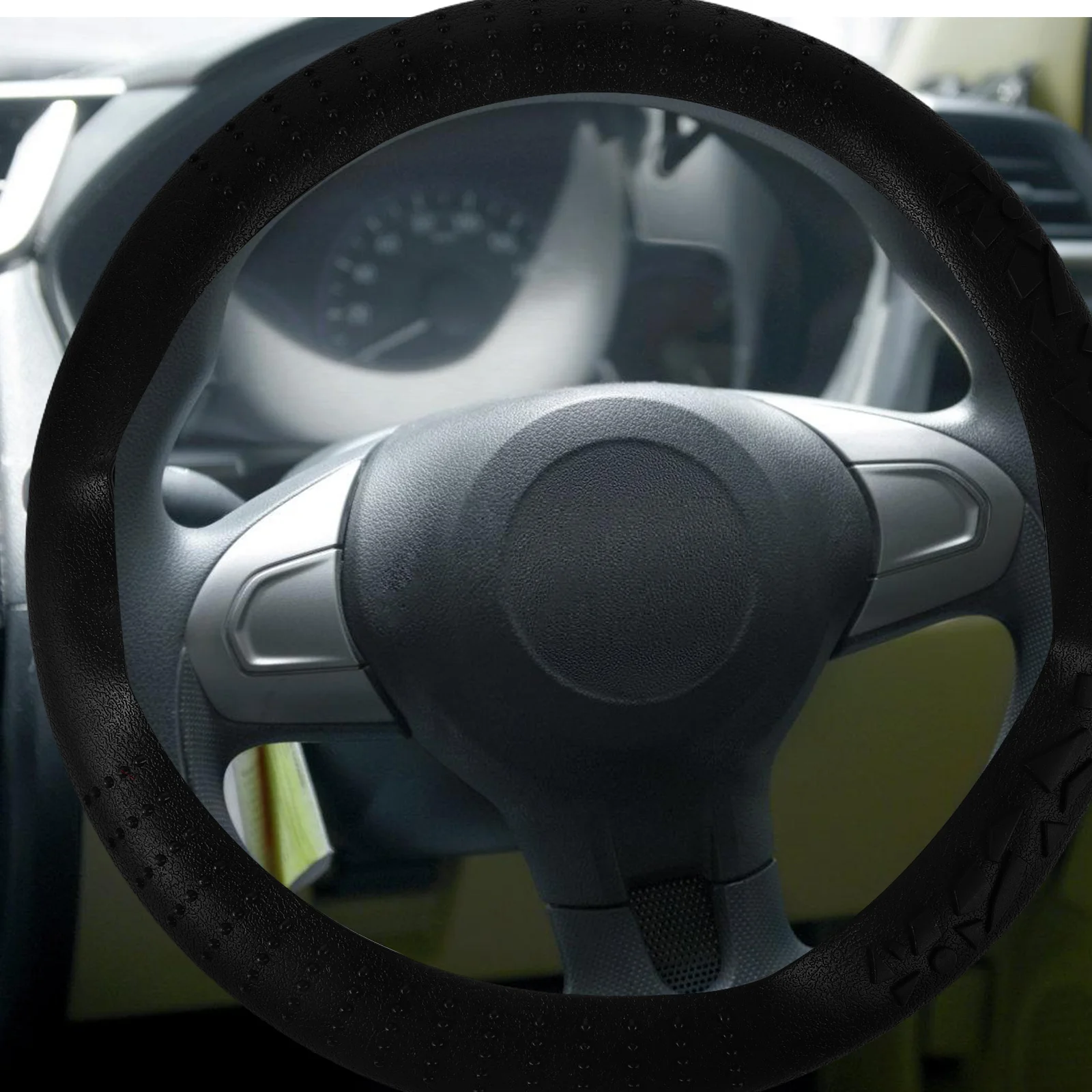 

Silicone Steering Wheel Cover Non-Slip Universal Elastic Geometric Design Anti-Slip Protector Soft Comfortable for Car Suv Truck