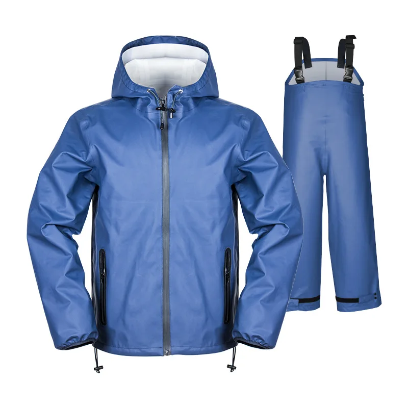 Thickened waterproof fishing clothing, fishing raincoat, split cycling and hiking raincoat, waders 낚시복 분할 비옷,Seamless welding