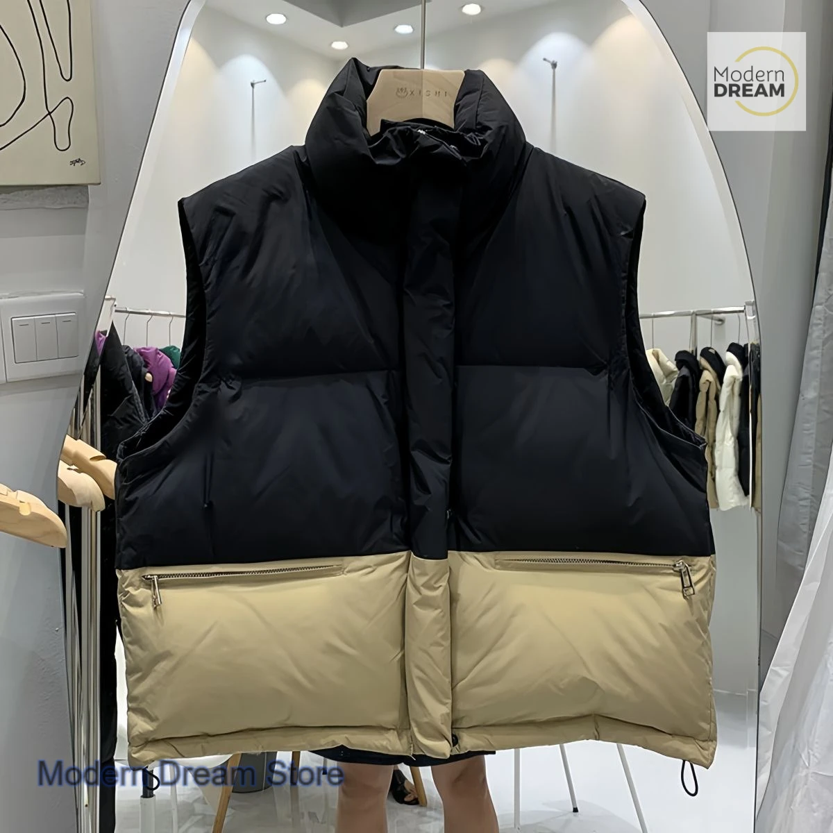 الكورية الوقوف طوق سميكة اللون مطابقة أسفل سترة القطن المرأة الخريف والشتاء موضة جديدة فضفاضة مزاجه سترة معطف. #5