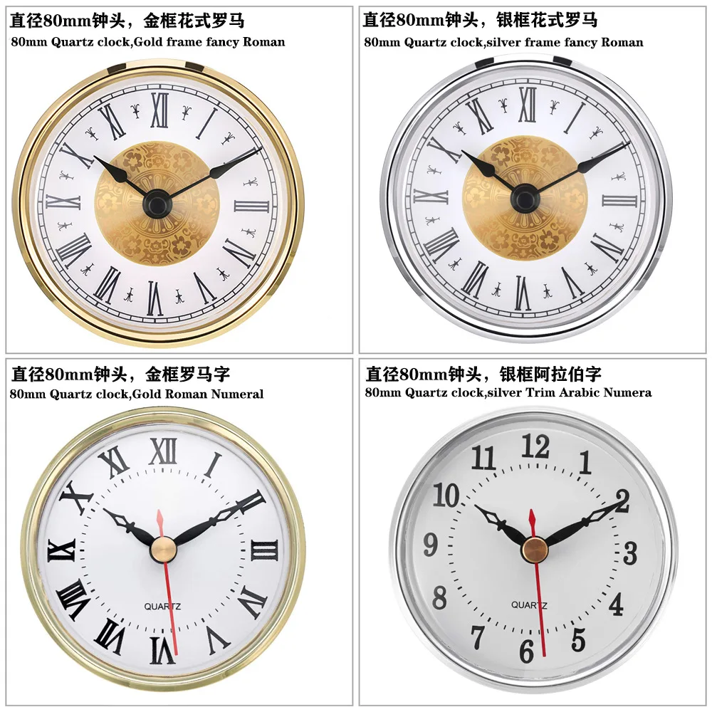 クォーツコア付きクリスタル時計,手工芸品がちりばめられた時計,80mm