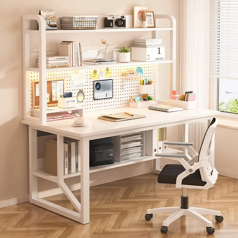 Firm Computer Desk, Bookshelf, Integrated Bedroom, Learning And Writing Desk, Multi-functional Desk With Hole Board Factory