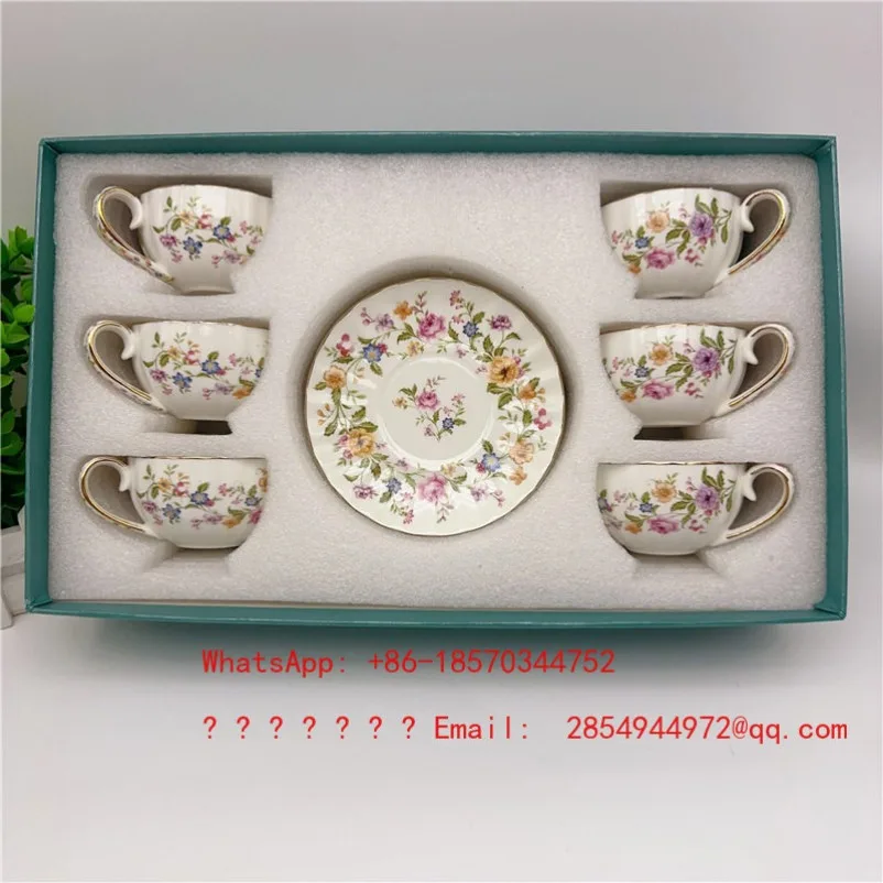 

Набор из 6 чашек и 6 блюдец для послеобеденного чая, 90 мл, изысканный, концентрированный кофейный набор, европейская подарочная коробка