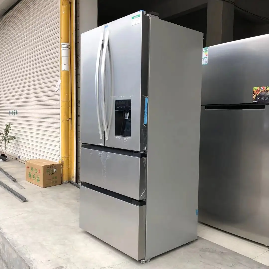 French Door Refrigerator with Water Dispenser Drawer Freezer Wind Cooling Big Size 628L Frost Free Big Home 4 Door Fridge BCD628