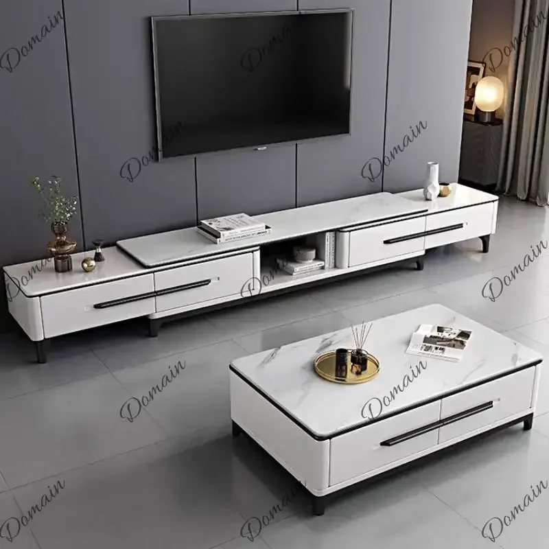 HMnB Modern Long Tv Cabinet European Decoration Gray Storage Nordic Tv Cabinet White Vintage Luxury Muebles De Sala Furniture Ho