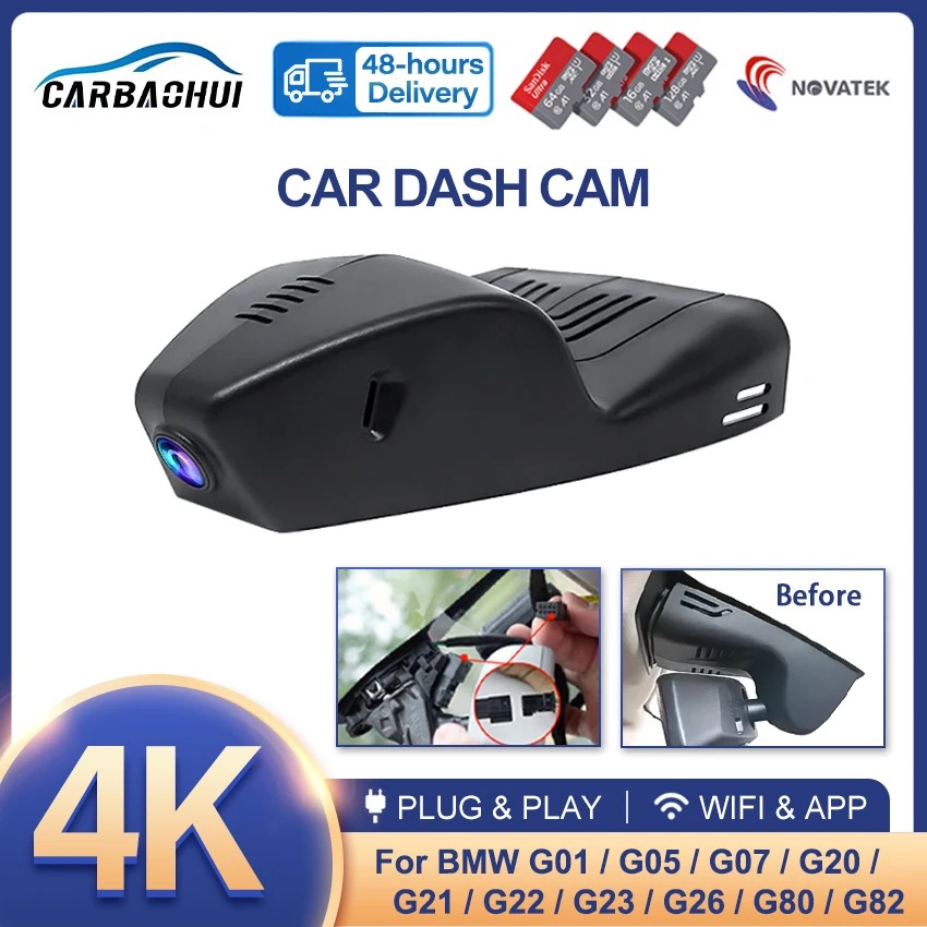 

Dash Cam for BMW 3 Series G20 G21,4 Series G22 G23 G26,M3 G80,M4 G82,X5 G05,X7 G07 2020-2023, Easy to insta 4K HD Car DVR Camera
