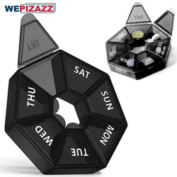 7-Sided Portable Pill Box Medicine Planner Small Case (Seven Days Weekly Container) Medication, Vitamin Holder Boxes Organizer