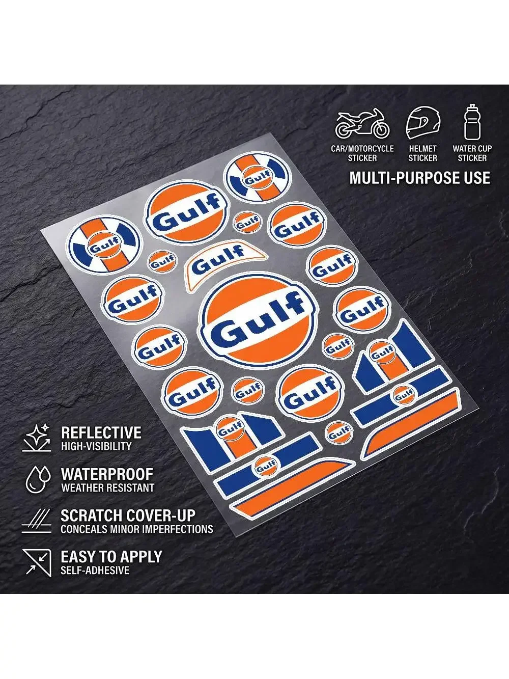 AliExpress bilibili G-UL-F Universal Multi-Purpose Reflective Waterproof Stickers Scratch Conceal For Auto Bike Helmet Mug Fridge Decoration