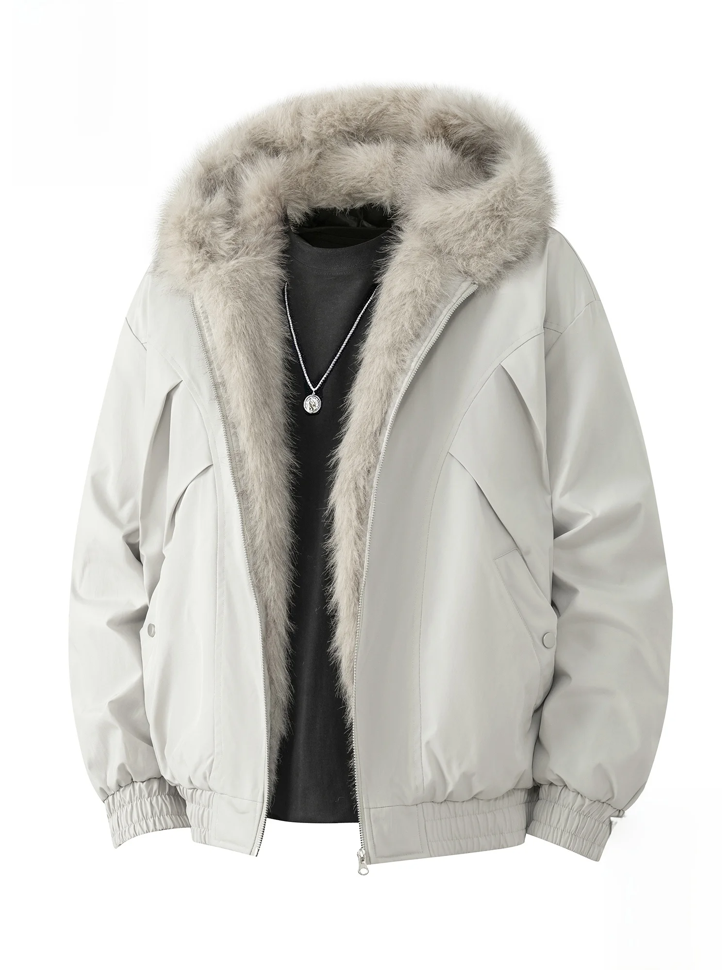 

Зимняя мужская повседневная свободная куртка Paul Frank с воротником из искусственного меха, хлопковая, на молнии, с длинными рукавами, CleanFit